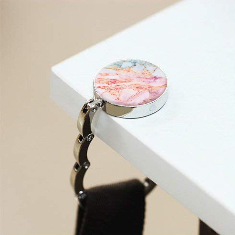 Bosketo Foldable Purse Hook Womens Bag Table Hanger Collection Desk Hooks for Purse (3pack Marble Hook) - Image 5